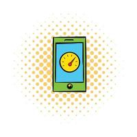 Smartphone with clock icon, comics style vector