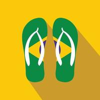 Brazilian flip flops icon, flat style vector