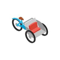 Vietnamese cyclo icon, isometric 3d style vector