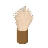 Wooden shaving brush cartoon icon vector