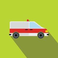 ambulancia, coche, plano, icono vector