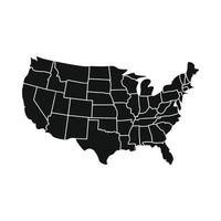 USA map with states icon vector