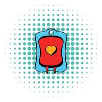 Donate blood icon, comics style vector