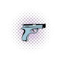 Gun comics icon vector