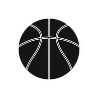 pelota de baloncesto icono simple negro vector