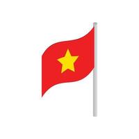 bandera de vietnam, icono, isométrico, 3d, estilo vector