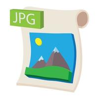 JPG file icon, cartoon style vector