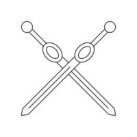 Cross rapiers thin line icon vector