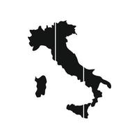mapa, de, italia, icono, plano, estilo vector