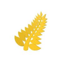 Golden palm cartoon icon vector