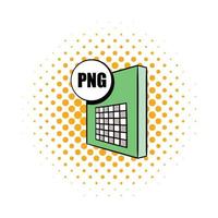 PNG file icon in comics style vector