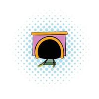 Tunnel icon, comics style vector