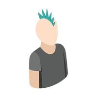 Punk guy icon, isometric 3d style vector