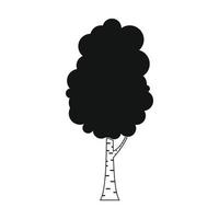 icono de árbol de abedul, estilo simple vector