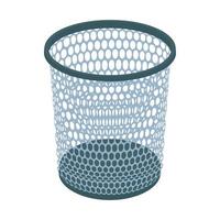 Trash basket icon, cartoon style vector