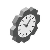 Wall clock icon, isometric 3d style vector