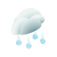 Cloud with hail icon, isometric 3d style vector