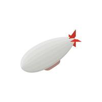 Airship icon, isometric 3d style vector