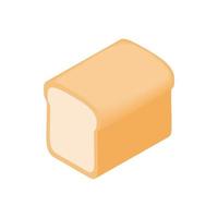 Bread icon, isometric 3d style vector