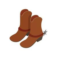 Bota de vaquero icono 3D isométrica vector