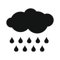 Cloud with drops simple icon vector