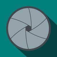 Camera aperture icon in flat style vector