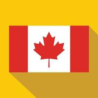 bandera de canadá, icono, plano, estilo vector