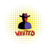 Vintage wanted poster icon, comics style vector