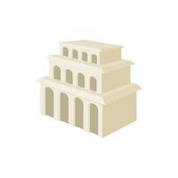 icono de edificio con arcos y ventanas altas vector