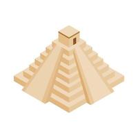 pirámide maya en icono de yucatán vector