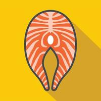 Salmon steak icon, flat style vector