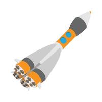 cohete, nave espacial, caricatura, icono vector