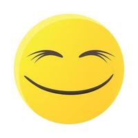 Smiling emoticon with smiling eyes icon vector