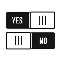 Yes and No button icon in simple style vector