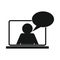 Online chat icon, simple style vector