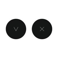 Tick and cross icon in simple style vector