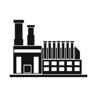 Factory building black simple icon vector