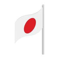 Flag of Japan icon, isometric 3d style vector