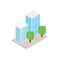 edificios de oficinas con icono de árboles vector