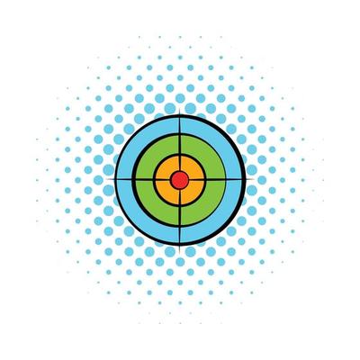 Target with paintball ball comics icon