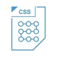 CSS file icon, cartoon style vector