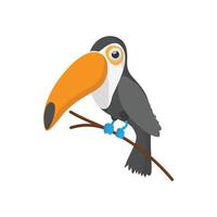 Toucan icon, cartoon style vector