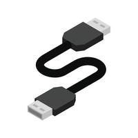 USB cable icon, isometric 3d style vector