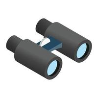 Binoculars 3d isometric icon vector