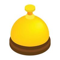 Reception bell isometric 3d icon vector