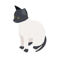 Ragdoll cat icon, isometric 3d style vector