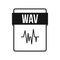 WAV file icon, simple style vector