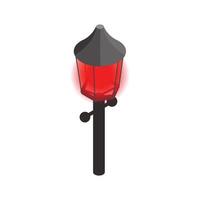 Red light icon, isometric 3d style vector