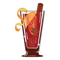 vector de dibujos animados de icono de vino caliente. bebida caliente