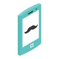 Hipster phone 3d icon vector